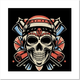 Undying Courage Skull Ink - Edgy Gothic Tattoo Posters and Art